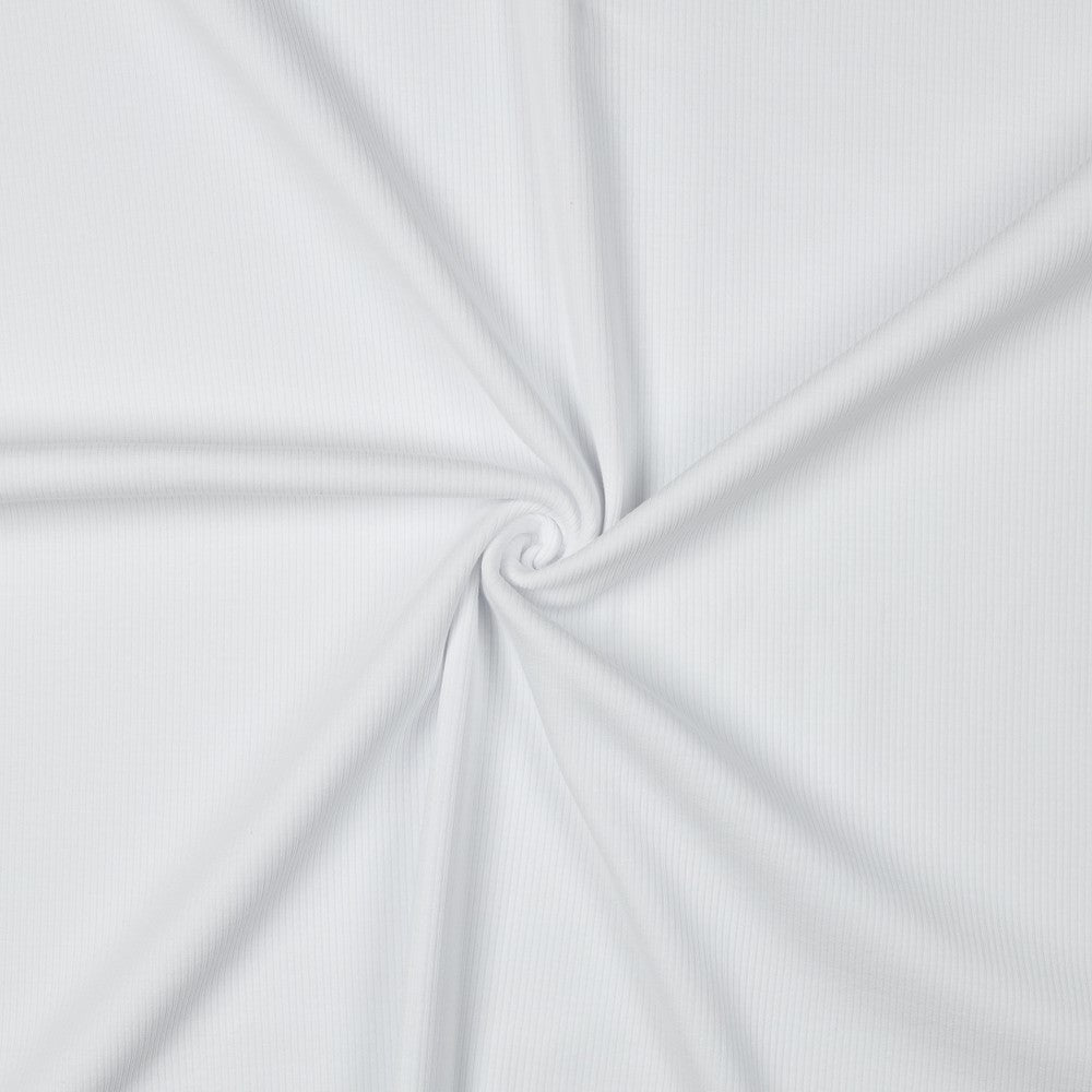 Jersey de coton côtelé (RIB JERSEY) - blanc 240 g/m²