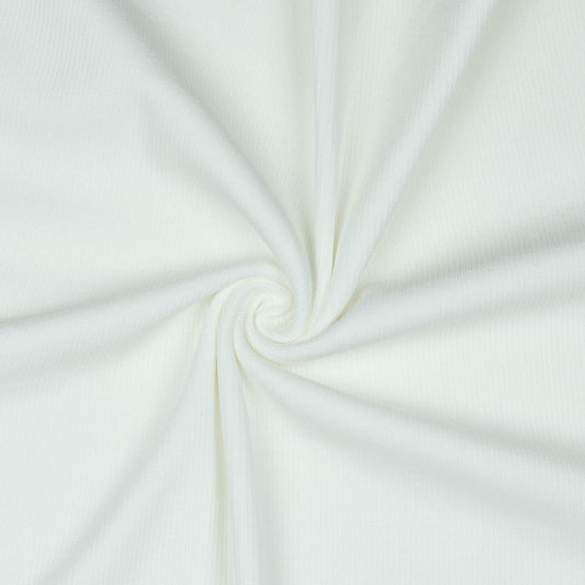 ribbed cotton jersey (RIB JERSEY) - white 240 g/m²