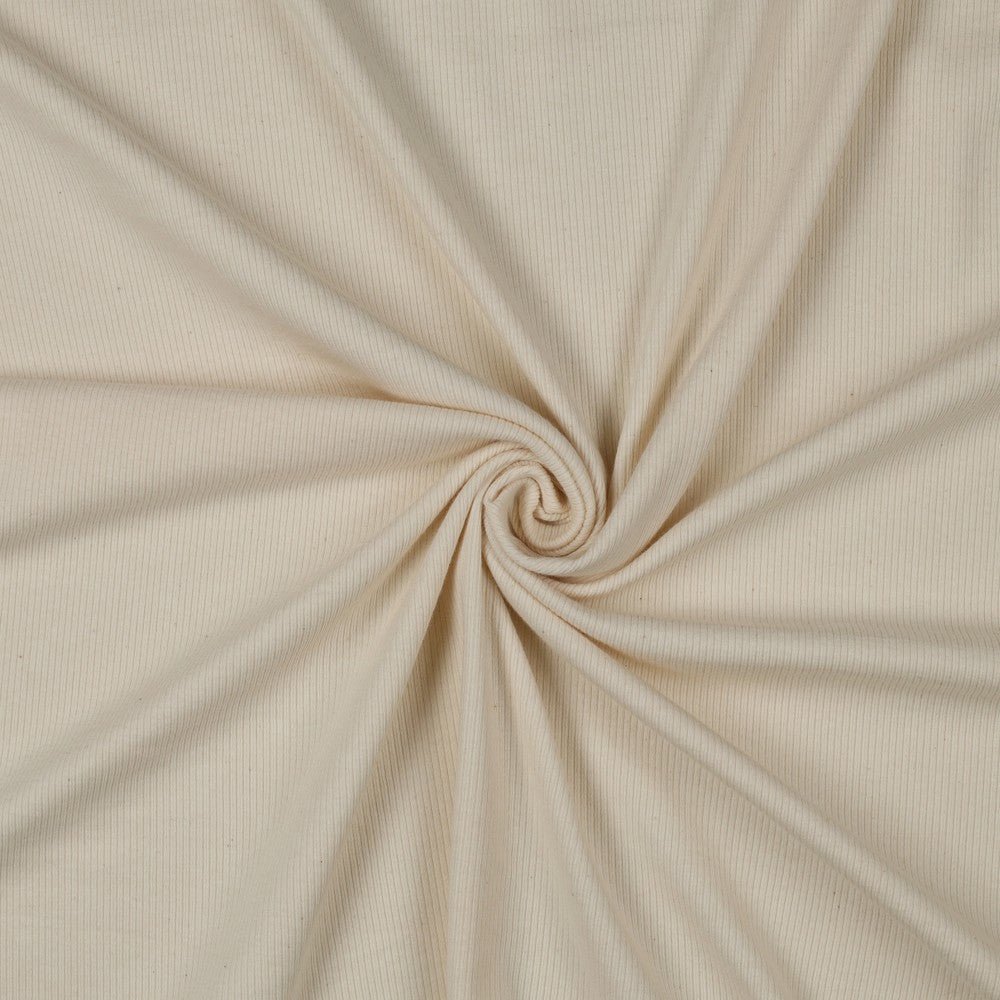 Jersey de coton côtelé (RIB JERSEY) - naturel, non blanchi 240 g/m²