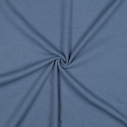 Jersey de coton côtelé (RIB JERSEY) - bleu jean 240 g/m²