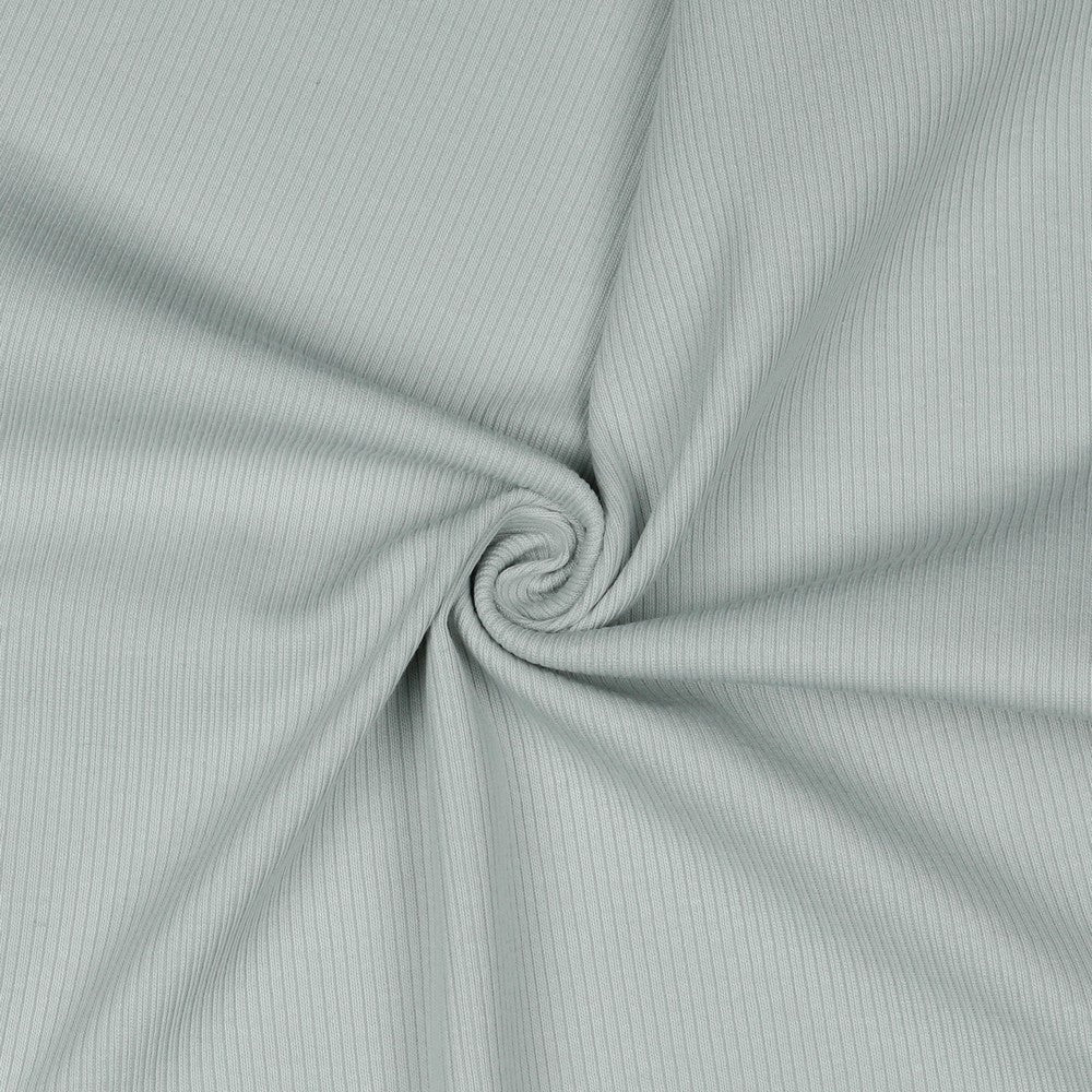 Jersey de coton côtelé (RIB JERSEY) - gris clair 240 g/m²