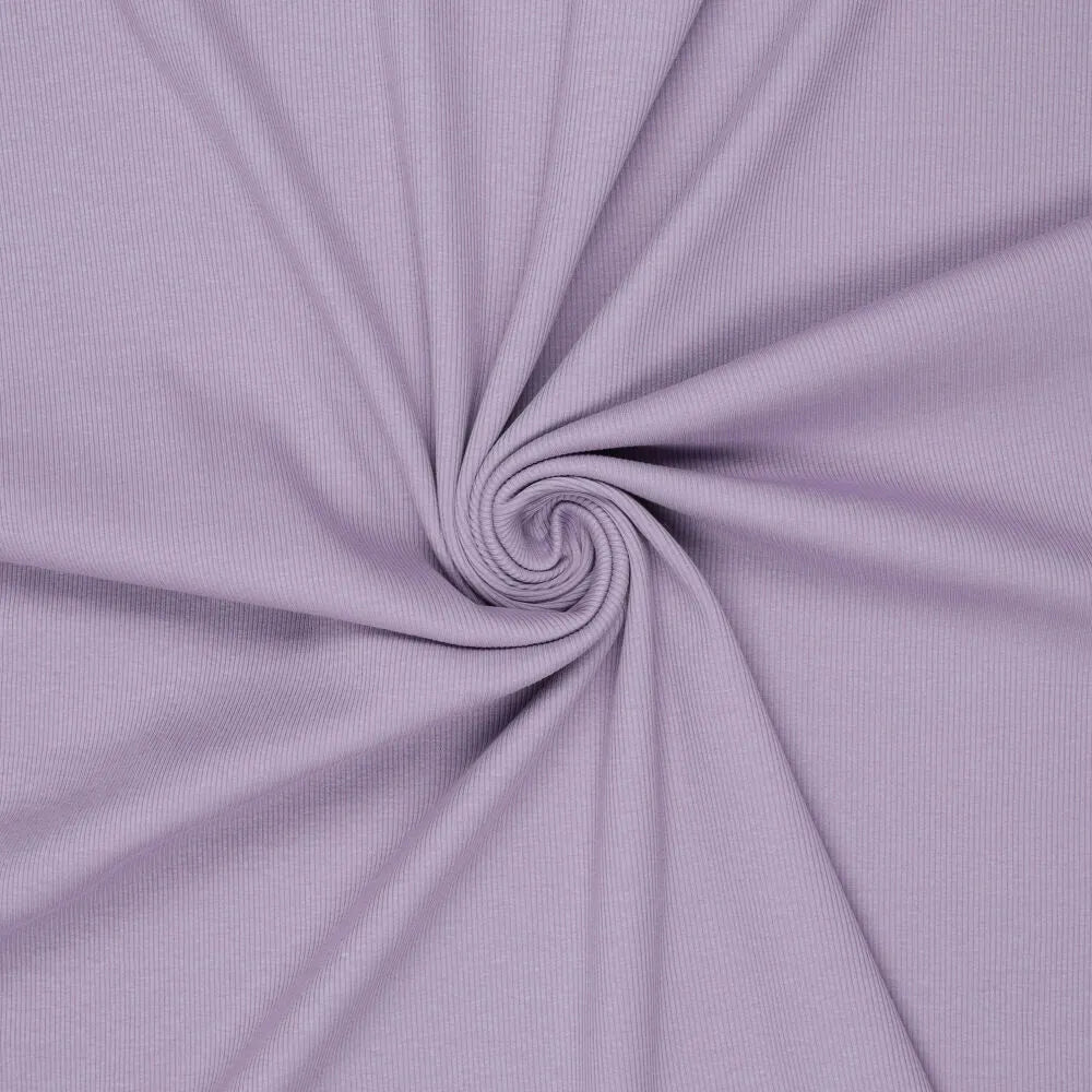 Image de jersey côtelé en coton (RIB JERSEY) - lilas lavande 310 g/m² – disponible chez Šarlotes audumi