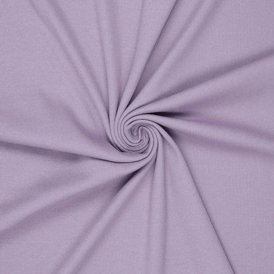 Image with Ribbed Cotton Jersey (RIB JERSEY) - lavender lilac 310 g/m² – available at Šarlotes audumi