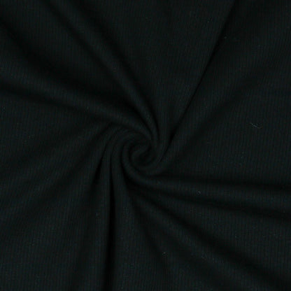 Jersey côtelé en coton (RIB JERSEY) - noir 240 g/m²