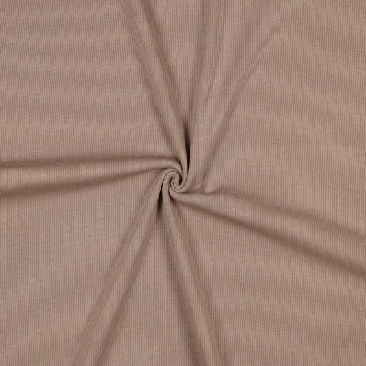 Ribbed cotton jersey (RIB JERSEY) - grey-brown 240 g/m²