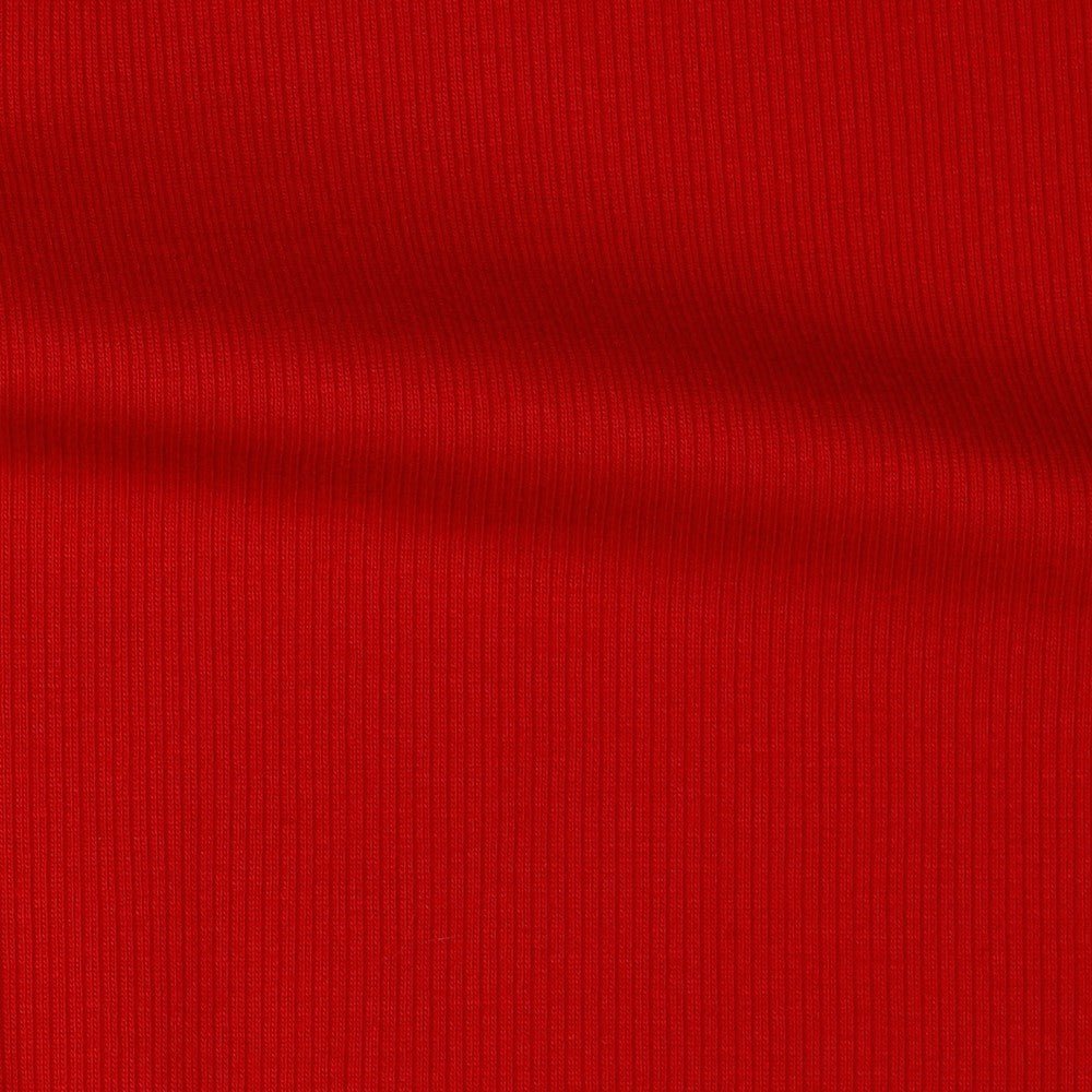 Jersey de coton côtelé (RIB JERSEY) - rouge 240 g/m²