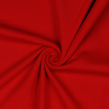 Jersey de coton côtelé (RIB JERSEY) - rouge 240 g/m²