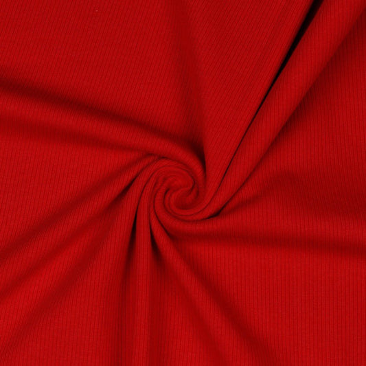 ribbed cotton jersey (RIB JERSEY) - red 240 g/m²