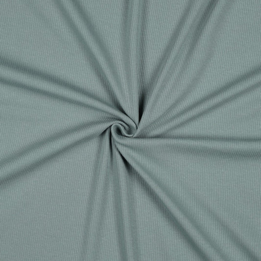 ribbed cotton jersey (RIB JERSEY) - dark mint green 240 g/m²