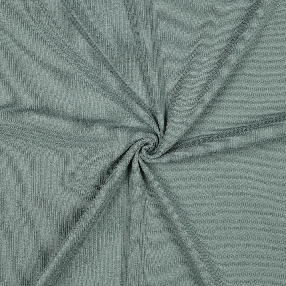 Jersey côtelé en coton (RIB JERSEY) - vert menthe foncé 240 g/m²