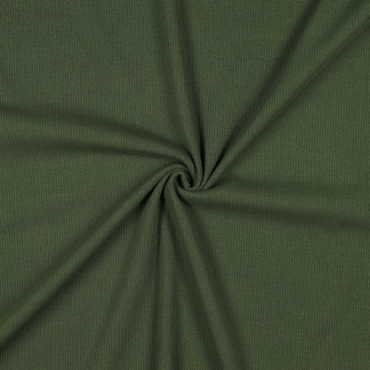 Jersey de coton côtelé (RIB JERSEY) - vert foncé 240 g/m²