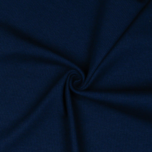 Ribbed cotton jersey (RIB JERSEY) - dark blue 240 g/m²