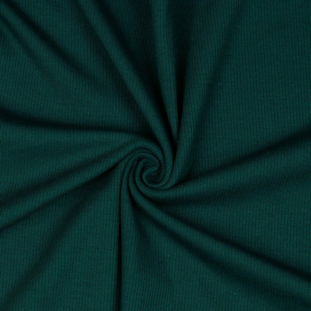 Jersey côtelé en coton (RIB JERSEY) - vert frais 240 g/m²
