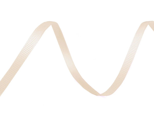 Grosgrain ribbon 5 mm - cream-colored (30 m roll)