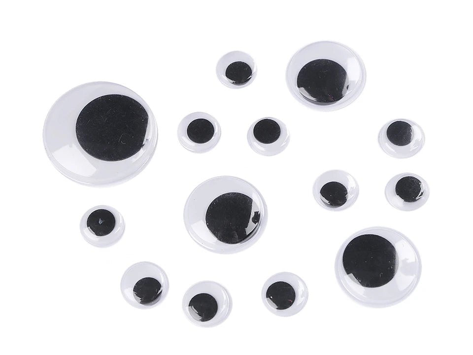 Image d’yeux pour jouets autocollants 5; 10.3; 15.3 mm MIX 130 pièces – disponible chez Šarlotes audumi