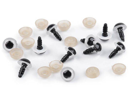 Toy eyes Ø10 mm-white (pack of 5 pairs)