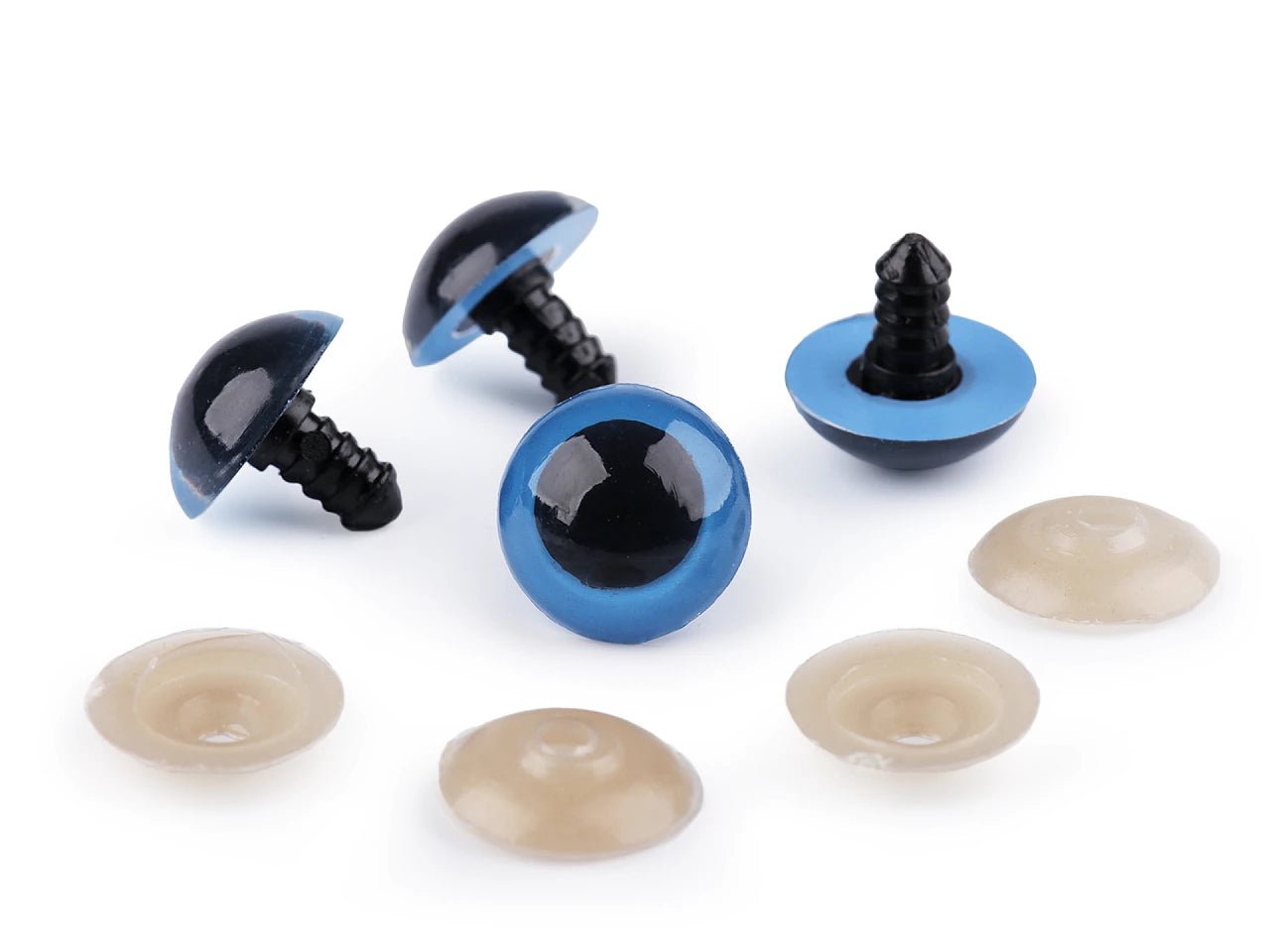 Yeux pour jouets Ø20 mm bleus (lot de 4 paires)