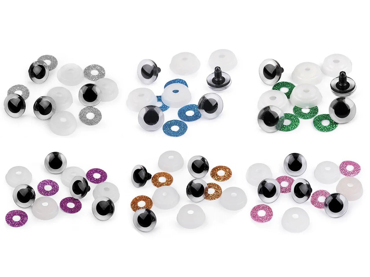 Spielzeugaugen Ø20 mm, blaue Glitzereffekte (2 Paare pro Packung)