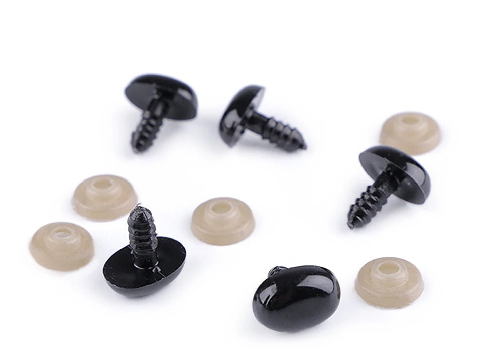 Nez/yeux pour jouets 11 x 15 mm - noir (lot de 5)