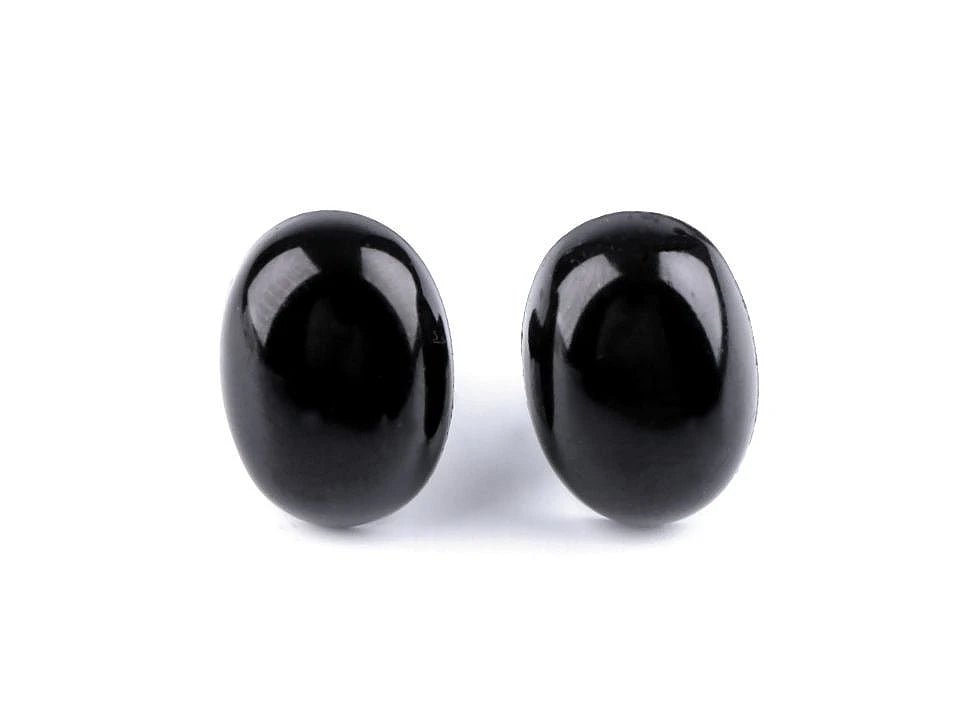 Nez/yeux pour peluche 11 x 15 mm - noir (lot de 5)