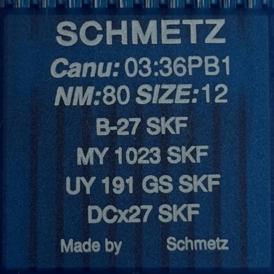 Image des aiguilles d’overlock industrielles SCHMETZ DCx27 (B - 27) SKF pour tricot très épais - 10 pièces – disponible chez Šarlotes audumi