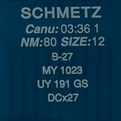 Image with SCHMETZ DCx27 (B - 27) industrial overlock needles, universal - 10 pcs. – available at Šarlotes audumi