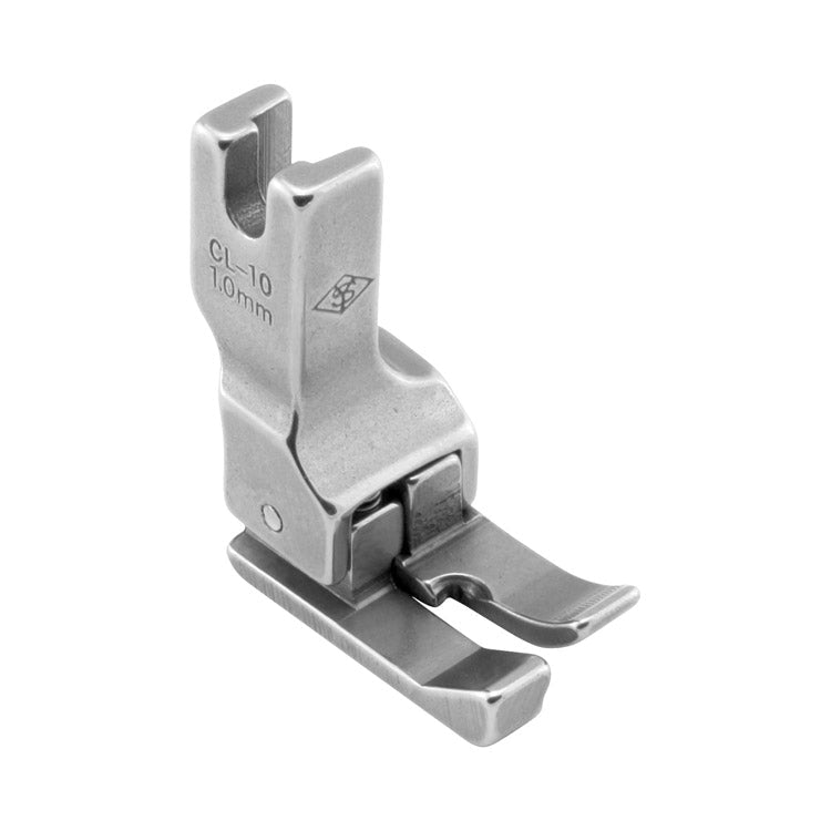 Image with industrial sewing machine presser foot - compensating left, 1.0 mm – available at Charlotte's Fabrics