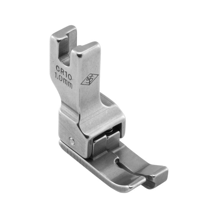 Image of an industrial sewing machine presser foot - compensating right, 1.0 mm – available at Šarlotes audumi
