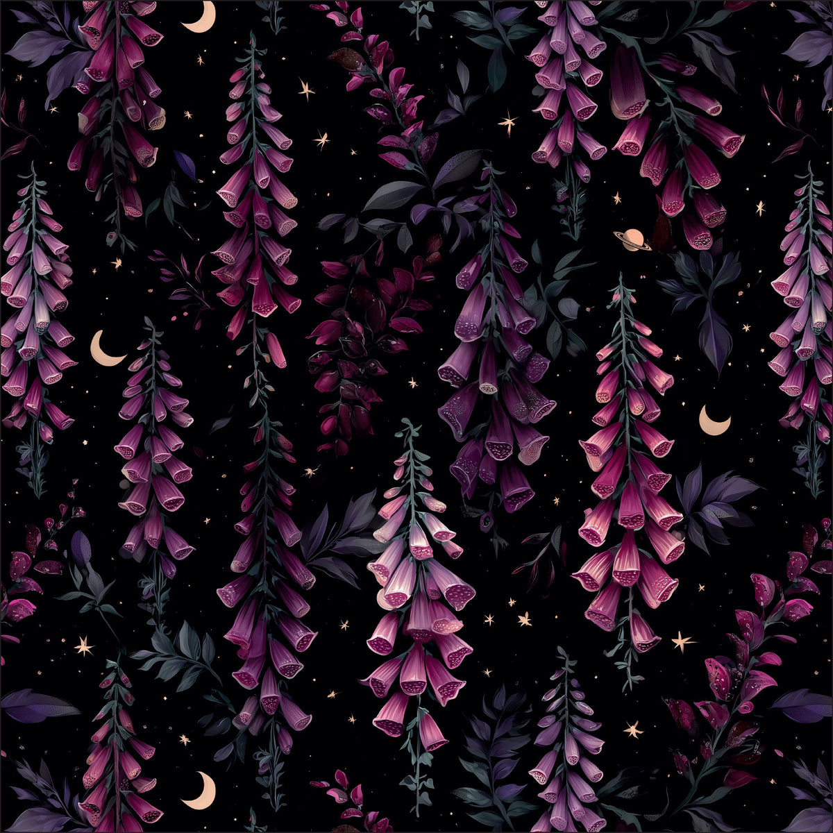 Puuvillainen lenkkitrikoo - purppura sormustinkukka