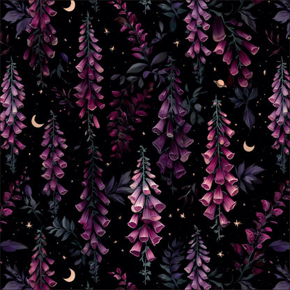 Puuvillainen lenkkitrikoo - purppura sormustinkukka