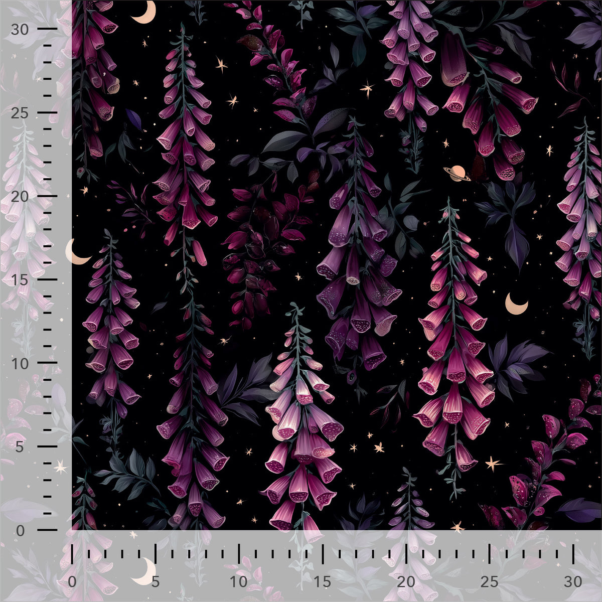 Puuvillainen lenkkitrikoo - purppura sormustinkukka