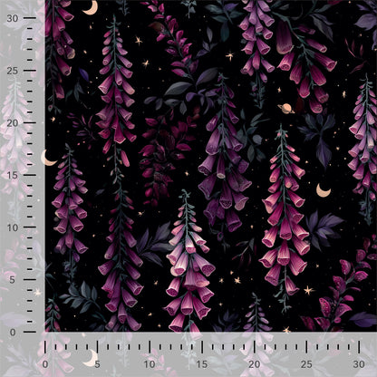 Puuvillainen lenkkitrikoo - purppura sormustinkukka