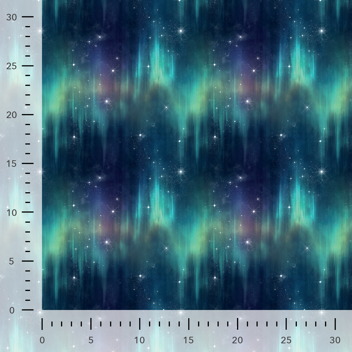 Puuvillainen lenkkineulos, lämminvuorinen - revontulet