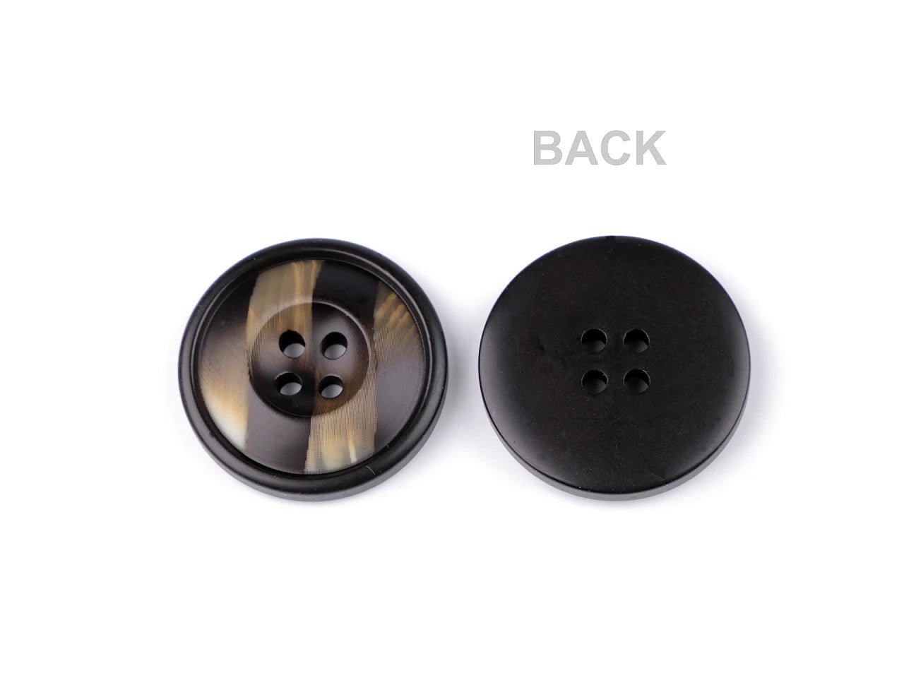 Boutons en velours sur pied 28 mm - noirs avec dorure