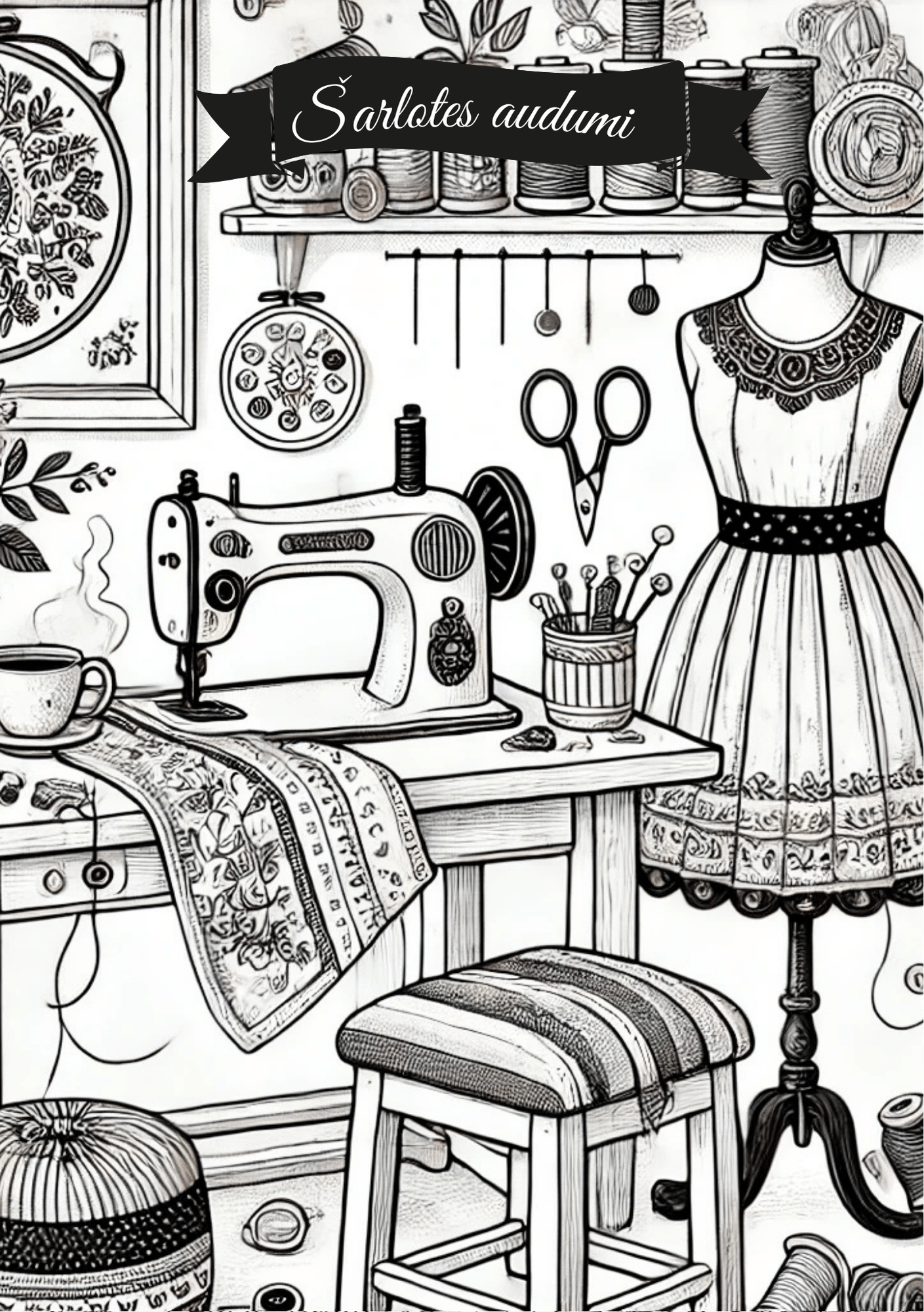 Les feuilles à colorier en tissu de Charlotte – ton moment de pause créative