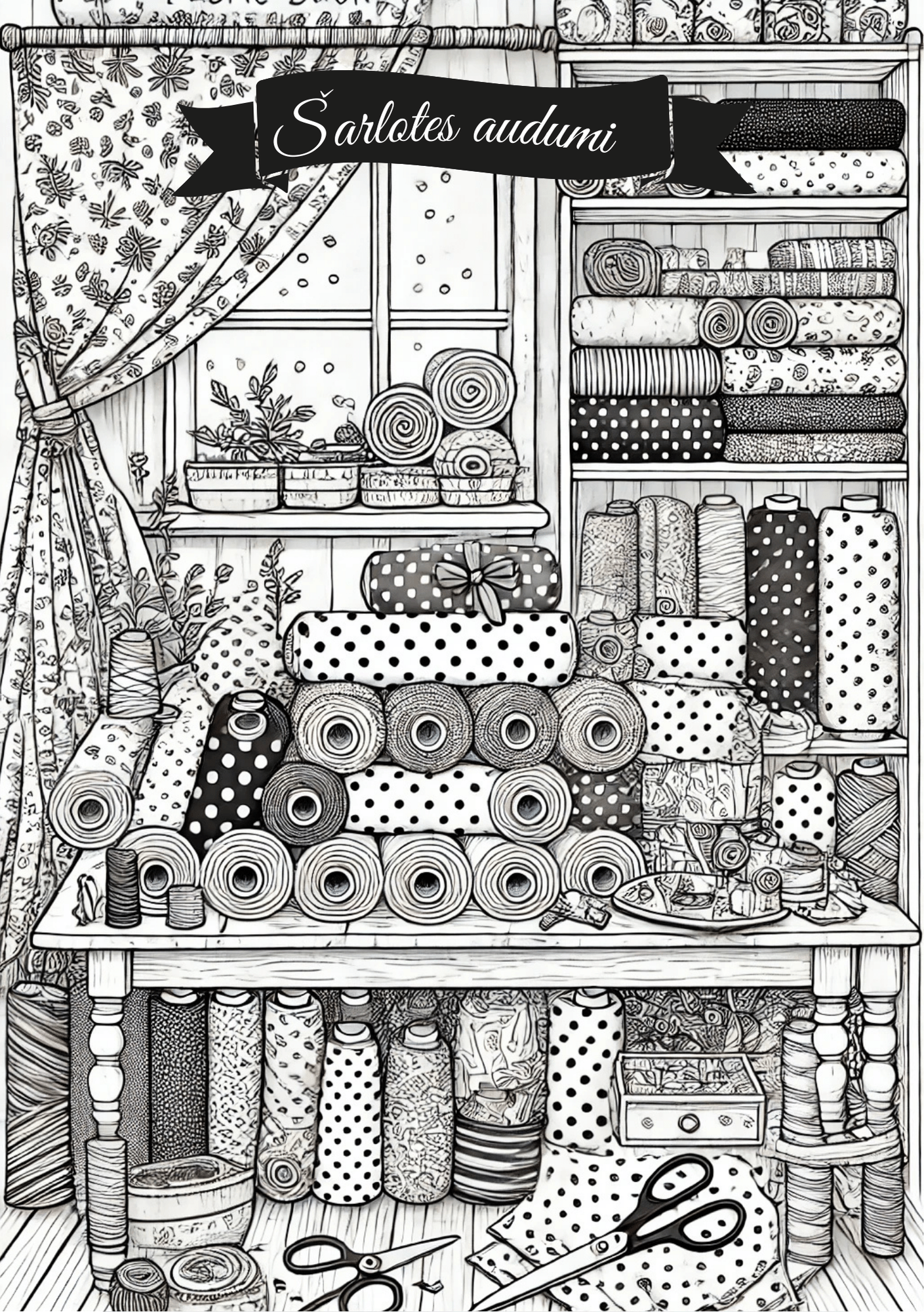 Feuilles de coloriage en tissu Charlotte – votre moment de détente créative