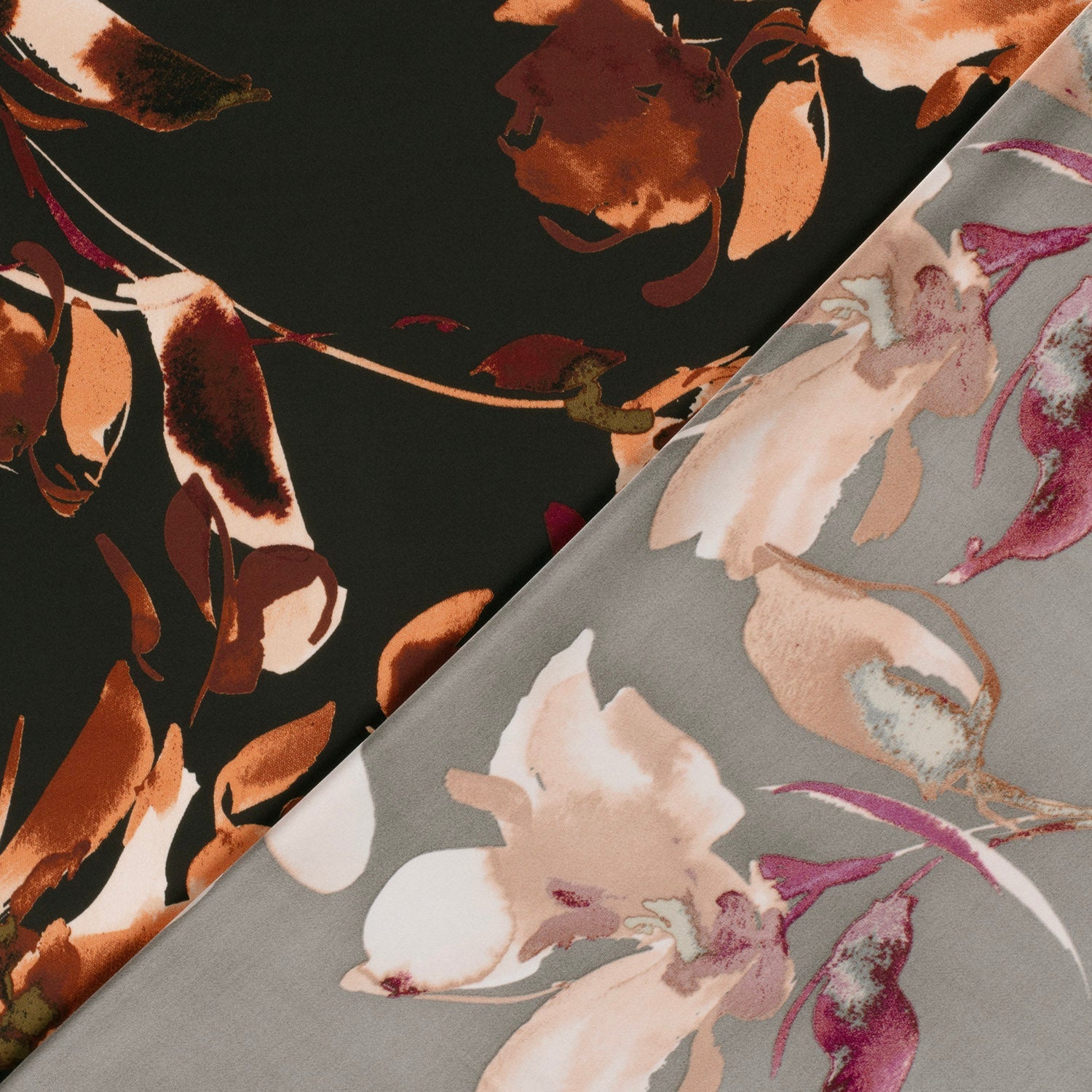 Image avec satin - fleurs abstraites 185 g/m² – disponible chez Šarlotes audumi