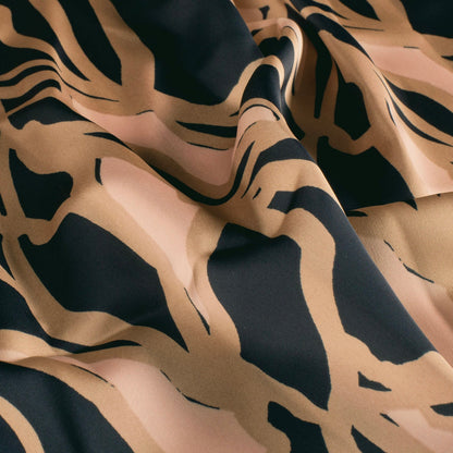 Image de satin - motif abstrait marron et noir 185 g/m² – disponible chez Šarlotes audumi