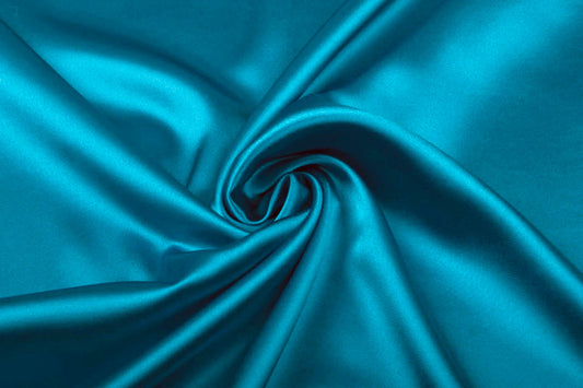 Satin avec élasthanne - bleu turquoise 190 g/m²