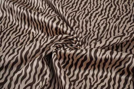 Satin avec élasthanne - zèbre 80 g/m²