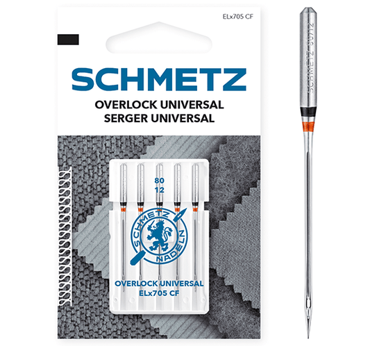 Image with SCHMETZ overlock and coverlock universal ELx705 CF needles - No. 80 (5 pcs) – available at Šarlotes audumi