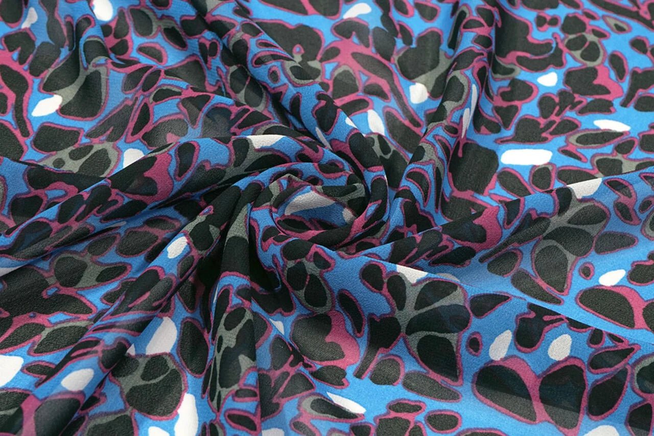 Šifons - abstrakts raksts | 150 cm | 65 g/m²