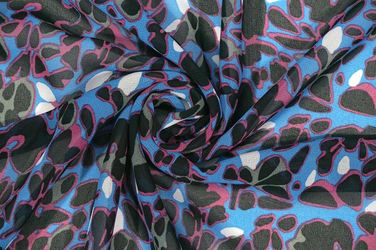 Šifons - abstrakts raksts | 150 cm | 65 g/m²