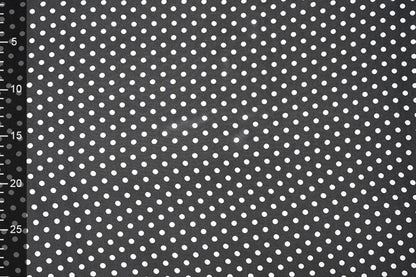 Chiffon - petits pois blancs sur fond noir | 150 cm | 65 g/m²