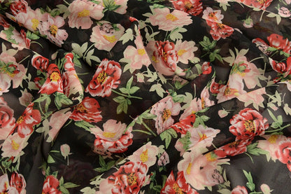 Šifons - rozes | 150 cm | 65 g/m²