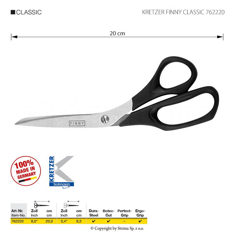 Ciseaux pour tissus fins KRETZER FINNY CLASSIC