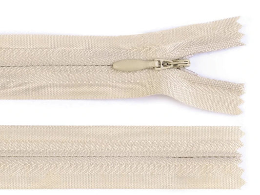 Hidden zipper - beige