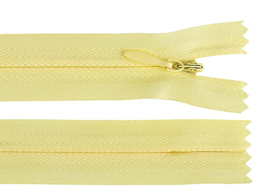 Image of hidden zipper - light yellow – available at Charlotte's Fabrics