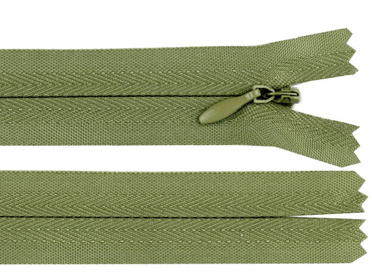 Hidden zipper - khaki green