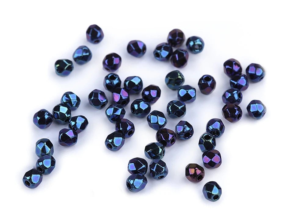 Perles en verre tchèque facettées 3 mm - couleurs assorties 5 g